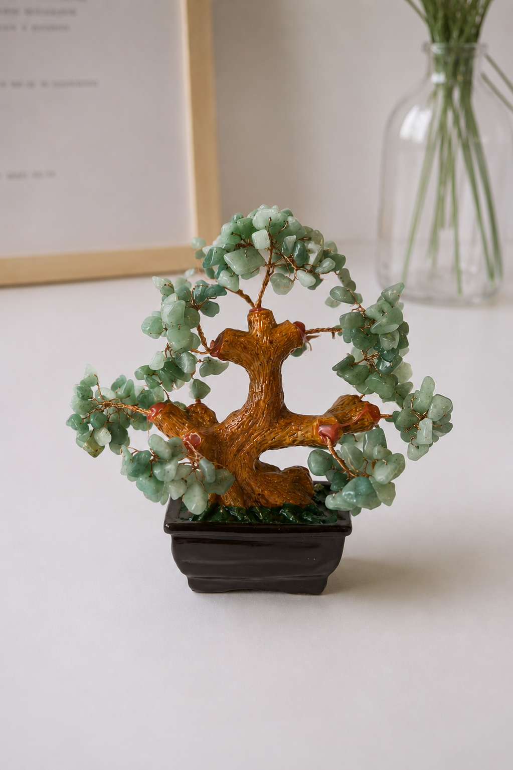 Árbol de aventurina verde grande - sanación y abundancia