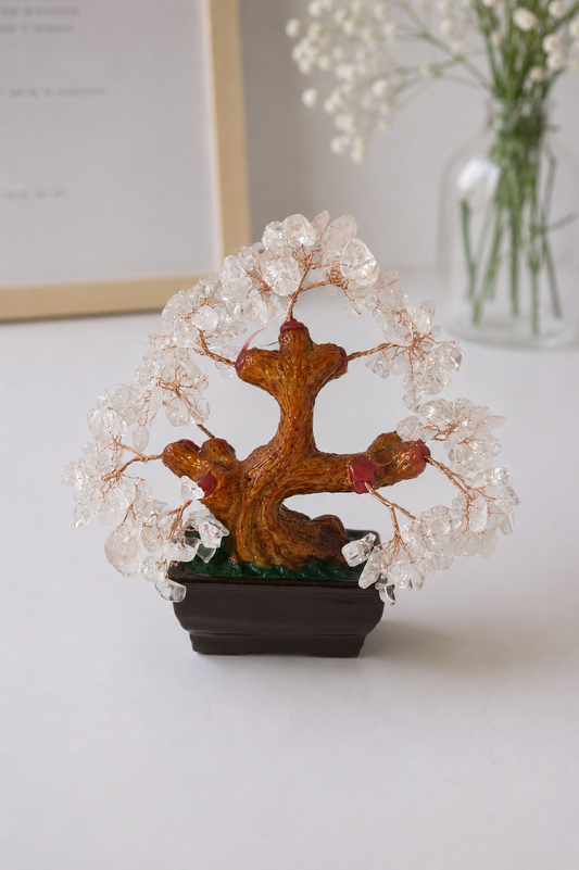 Árbol de cuarzo blanco grande - sanación y protección