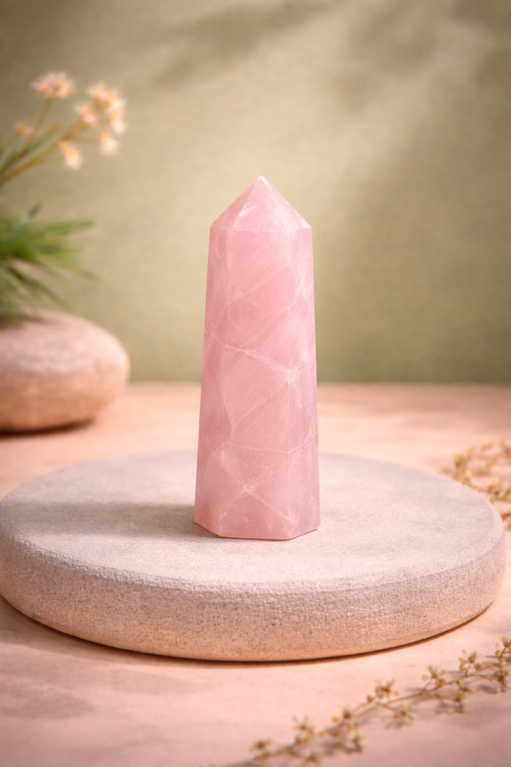 Punta de Cuarzo Rosa