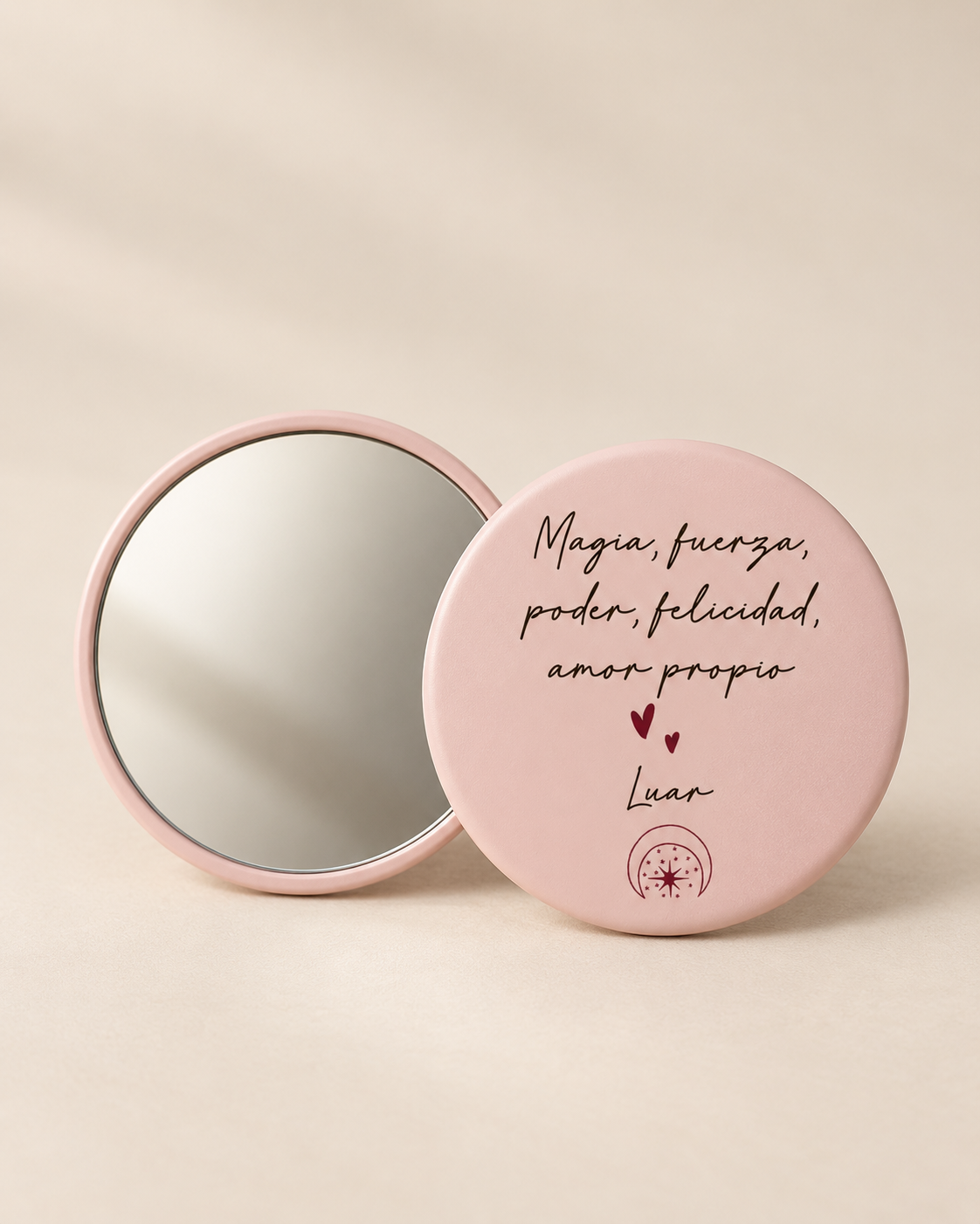 Espejo mágico “Magia, fuerza, poder, felicidad, amor propio” · Rosa Luar