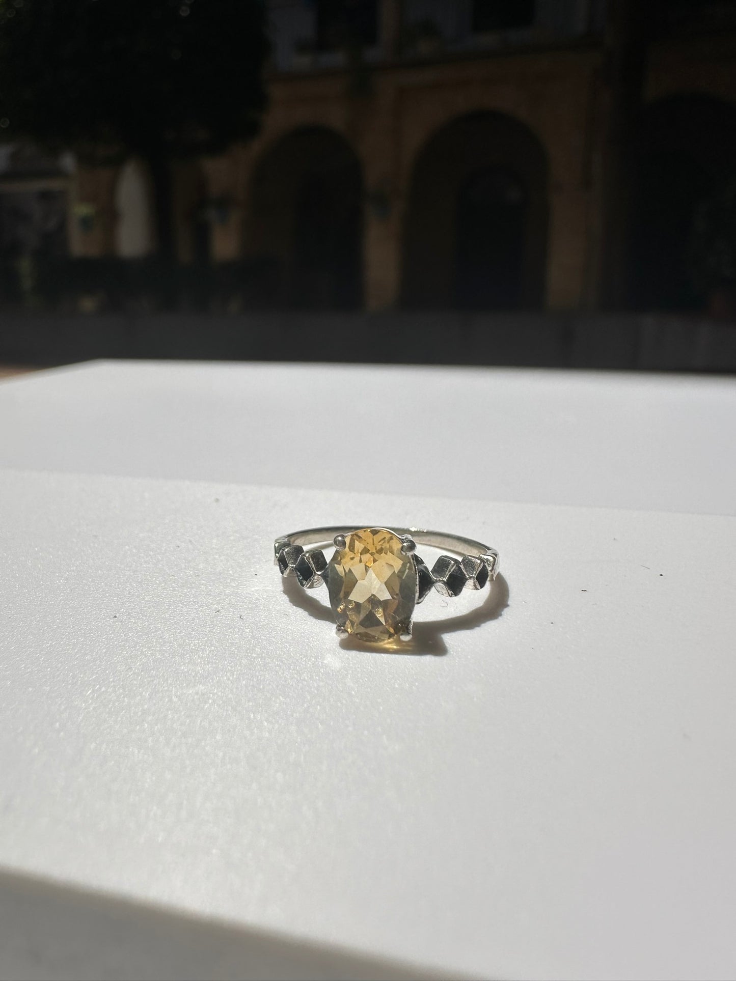 Anillo de Plata con Citrino grande
