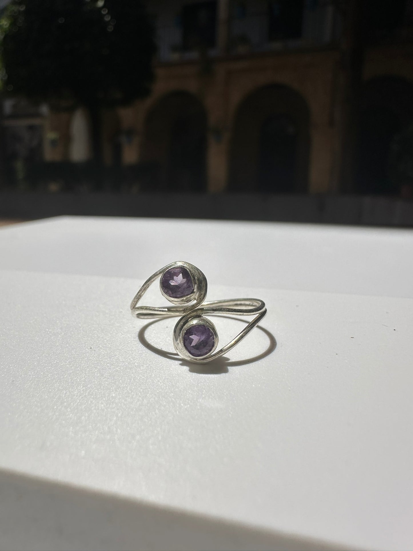 Anillo de Plata con Amatista ajustable