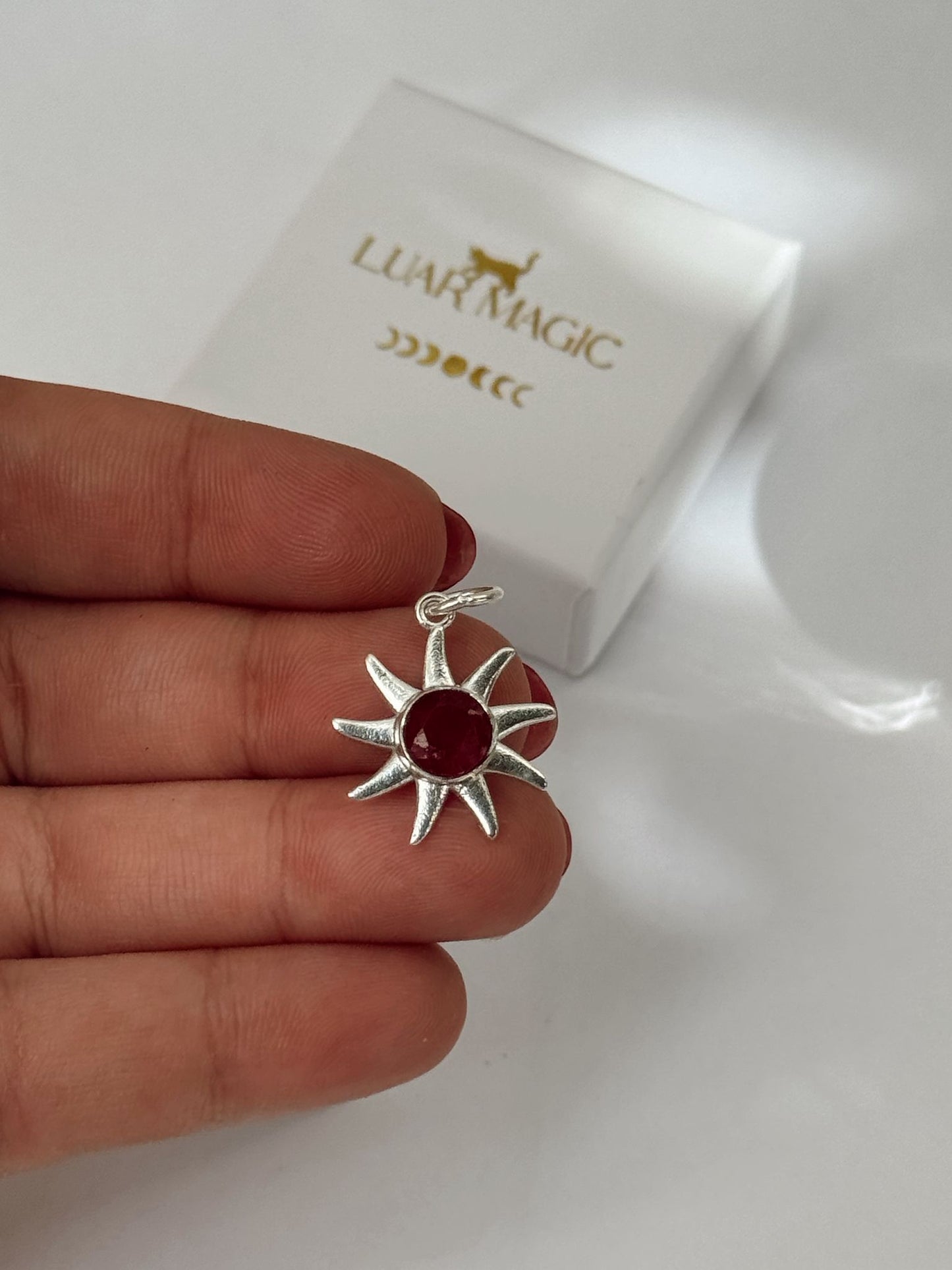 Colgante sol plata de ley 925 con minerales