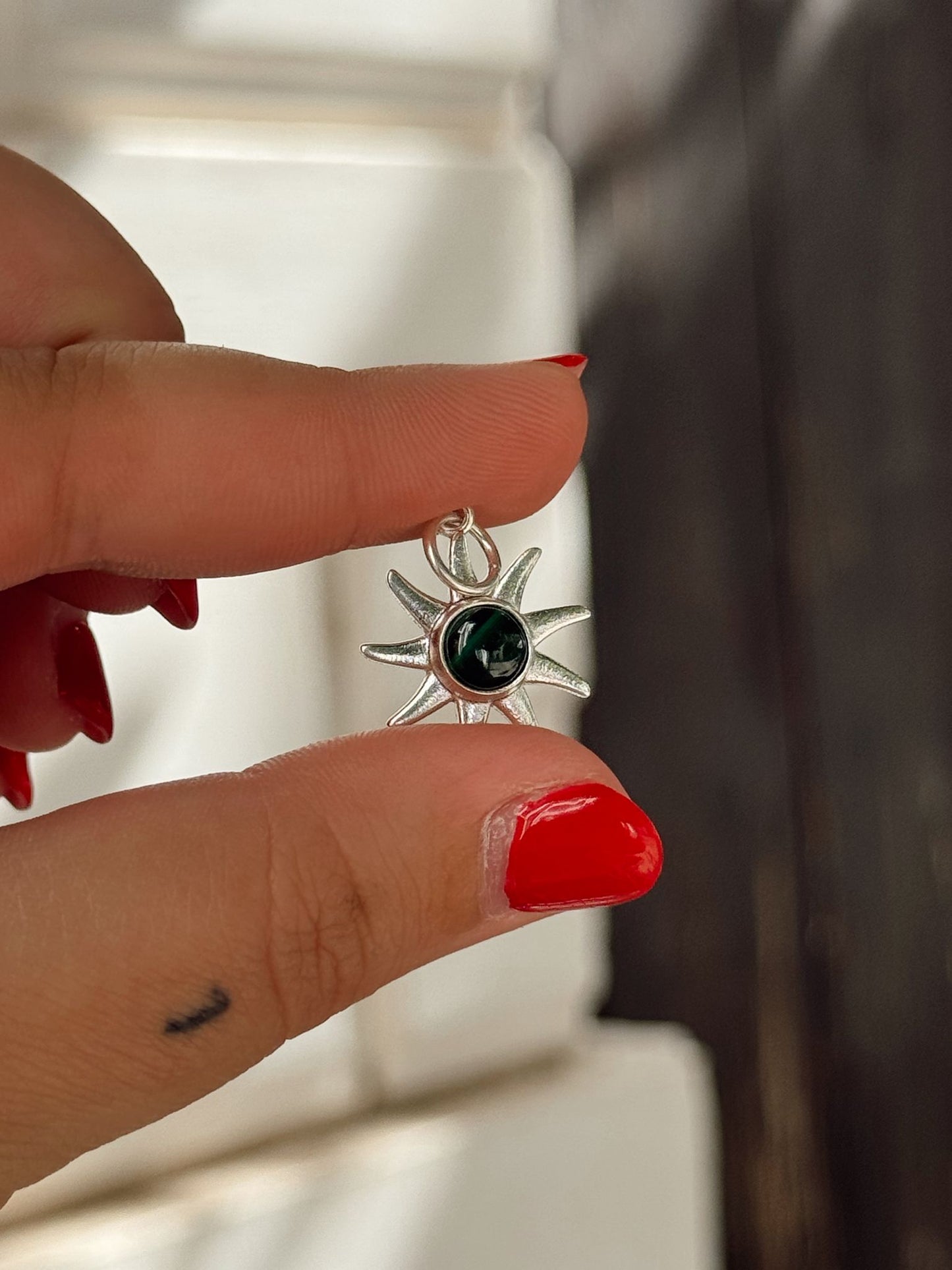 Colgante sol plata de ley 925 con minerales