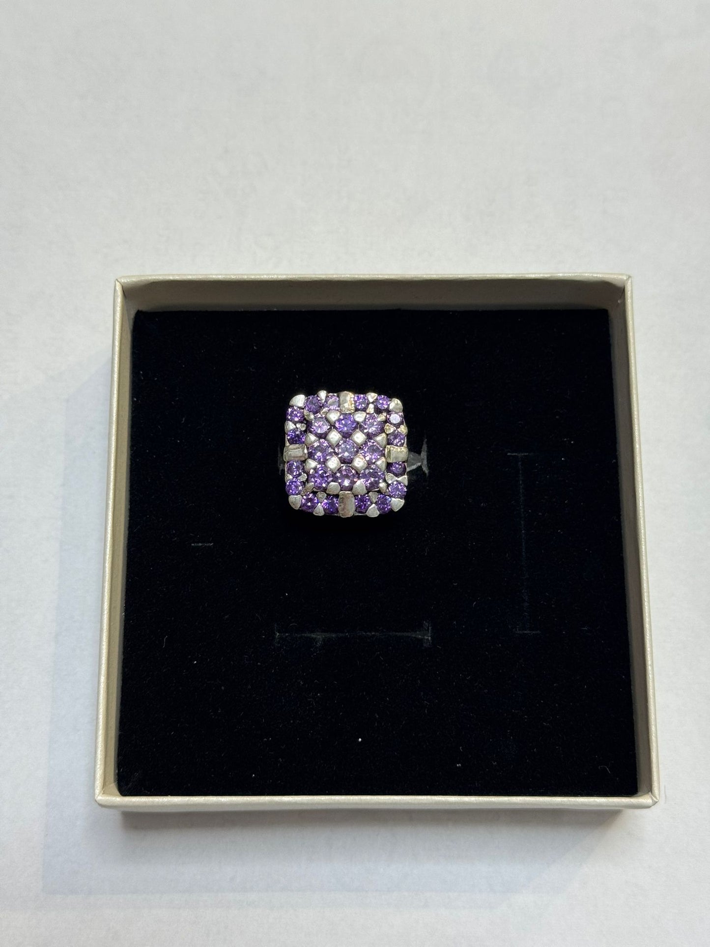 Anillo amatistas de calidad AAA extra plata de ley 925 "pieza exclusiva"