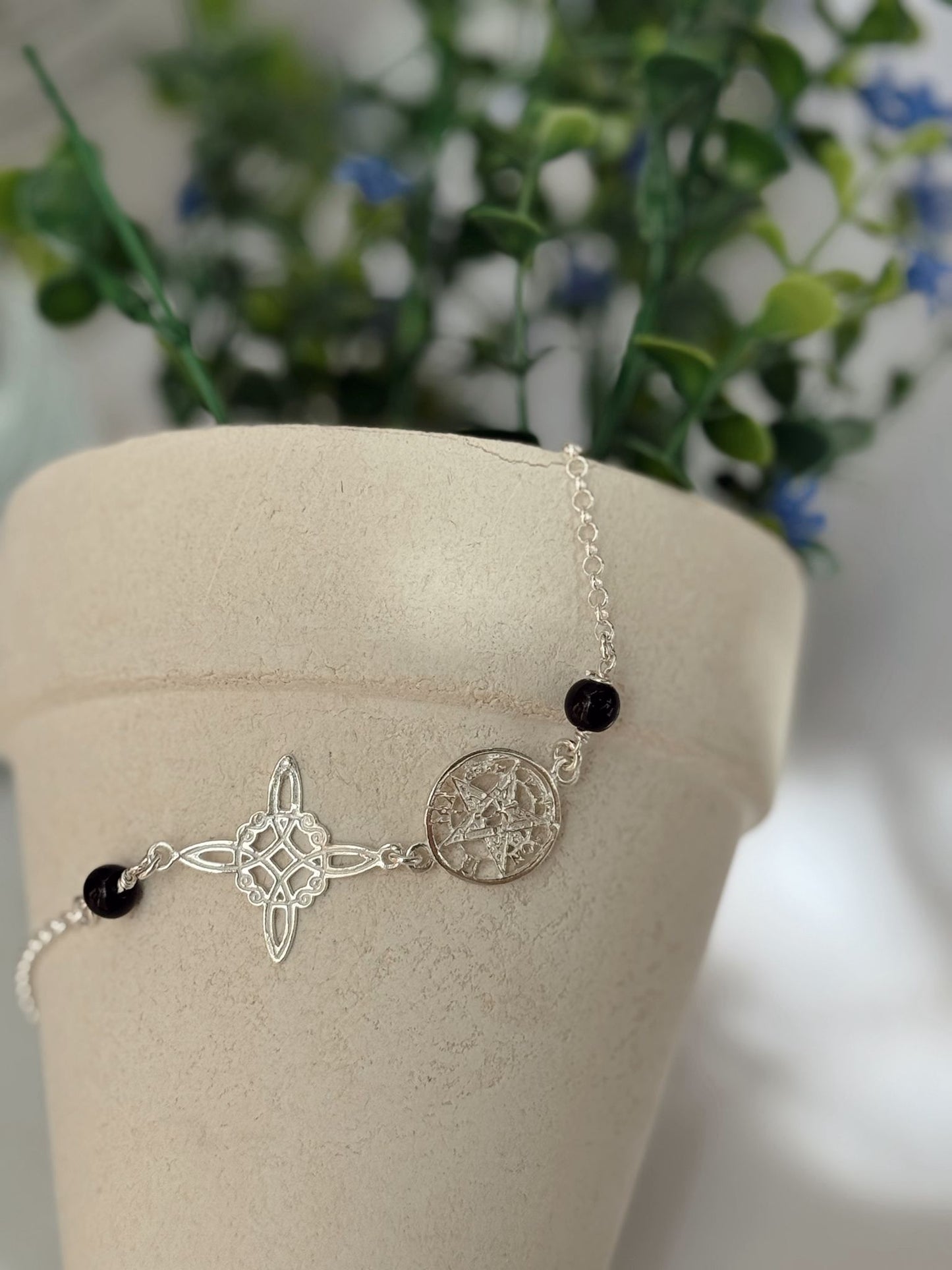 Pulsera triple protección plata 925