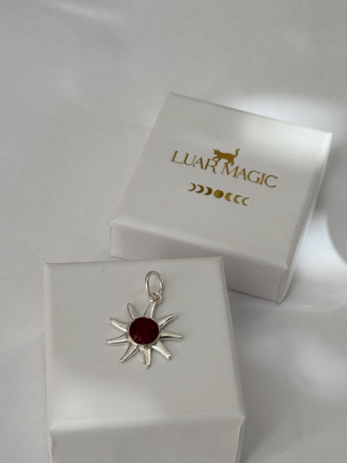 Colgante sol plata de ley 925 con minerales