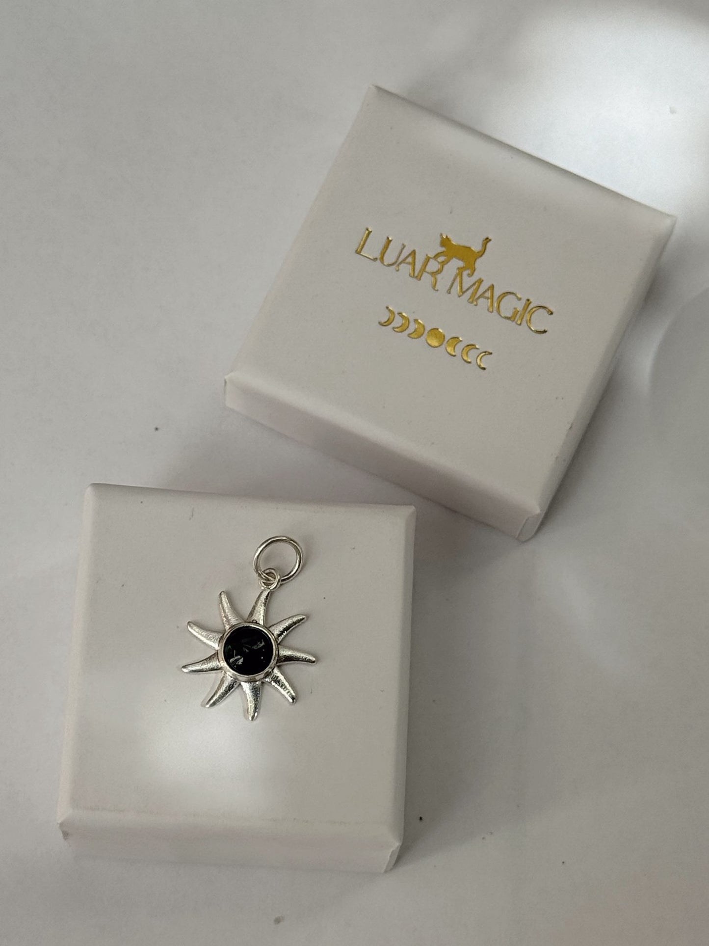 Colgante sol plata de ley 925 con minerales