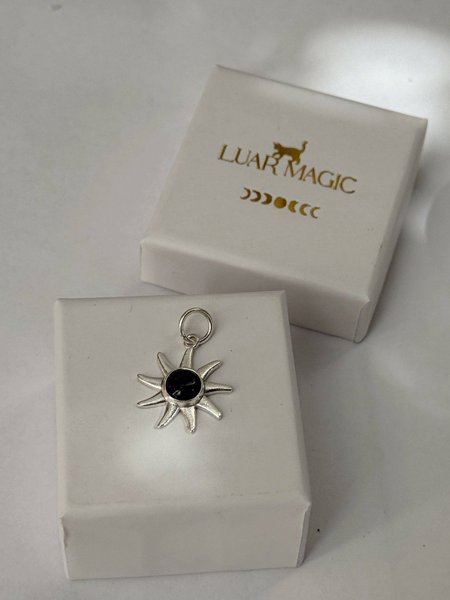 Colgante sol plata de ley 925 con minerales