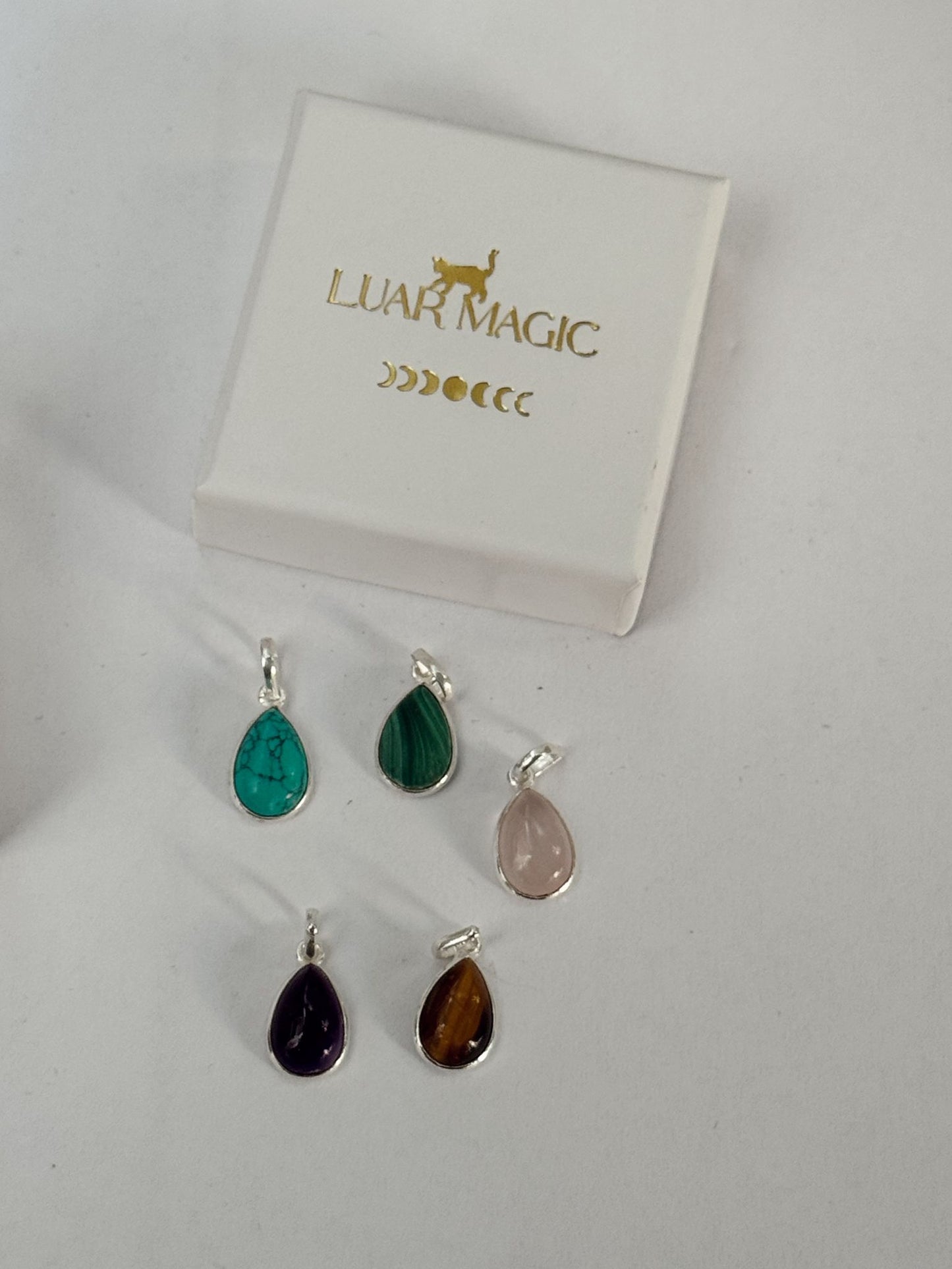 Colgante gota de cuarzo rosa "plata 925"