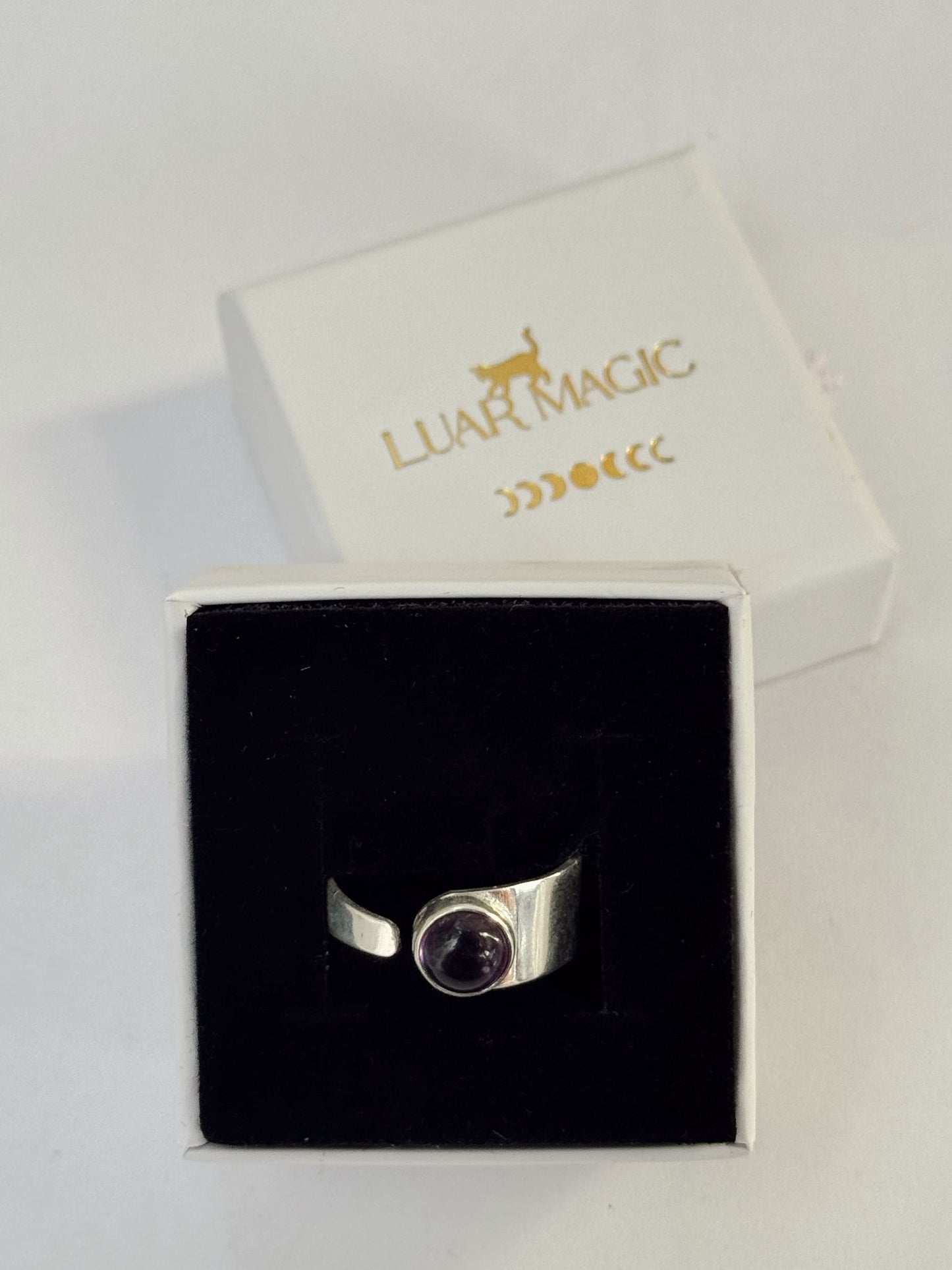 Anillo amatista ajustable plata de ley 925