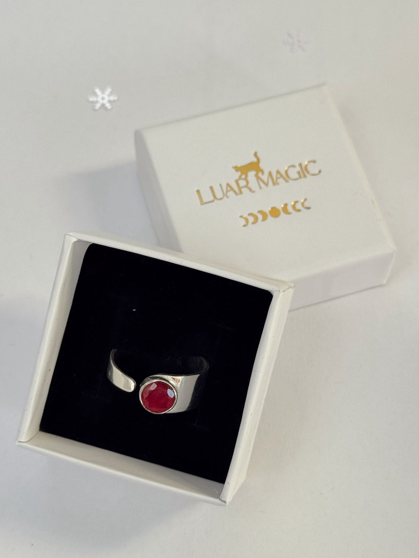 Anillo rubi ajustable plata de ley 925