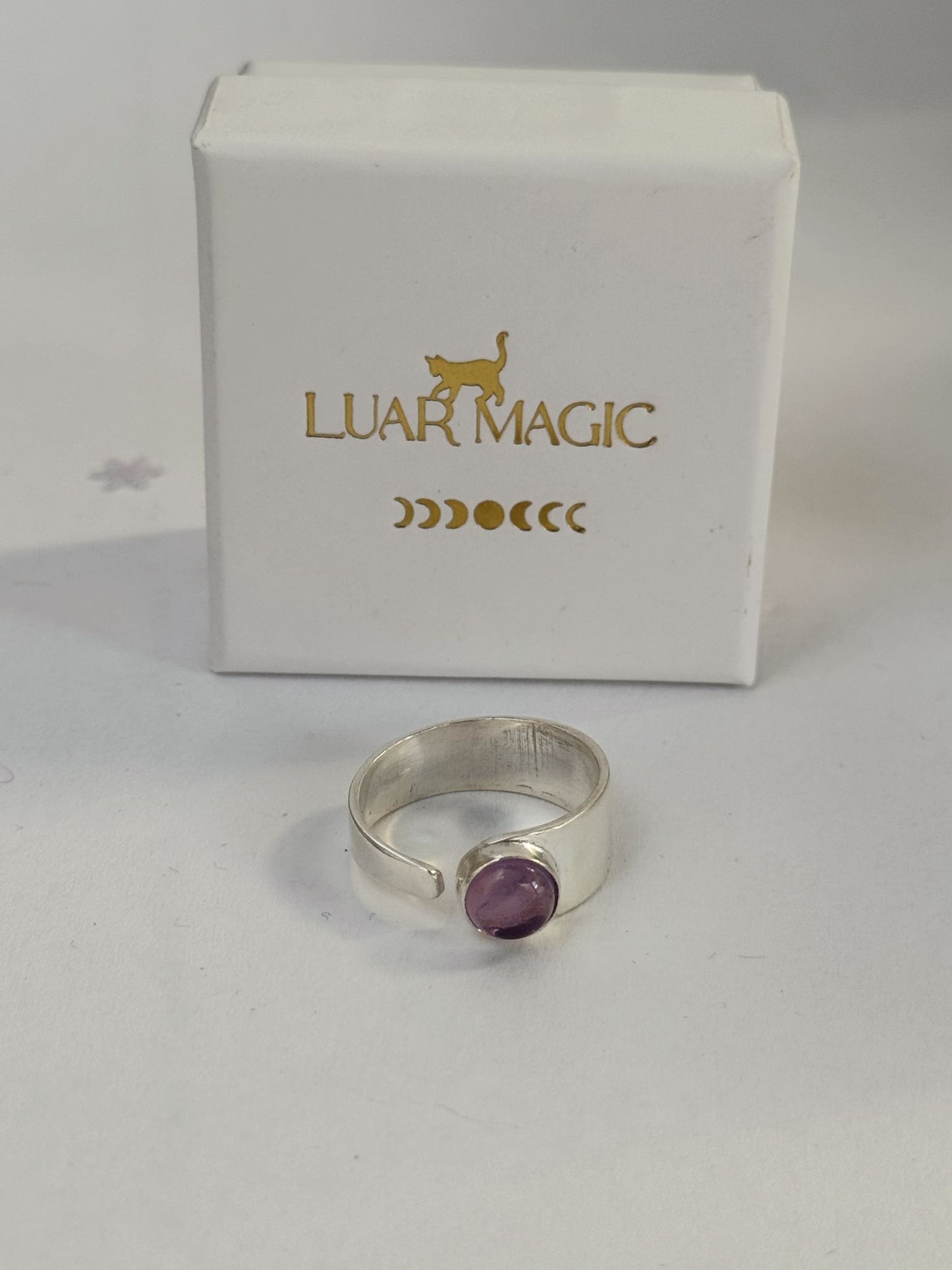 Anillo amatista ajustable plata de ley 925