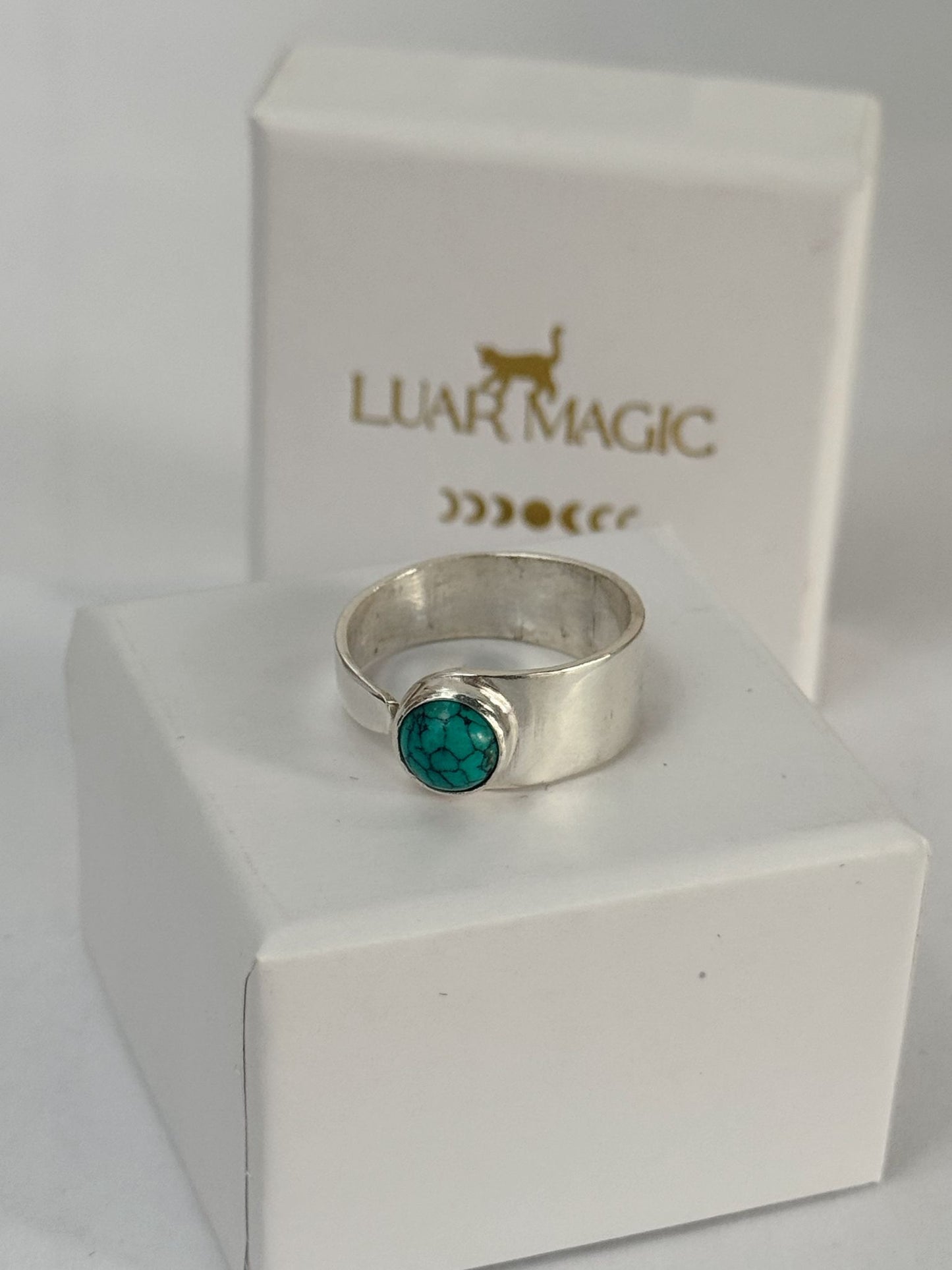 Anillo turquesa ajustable plata de ley 925