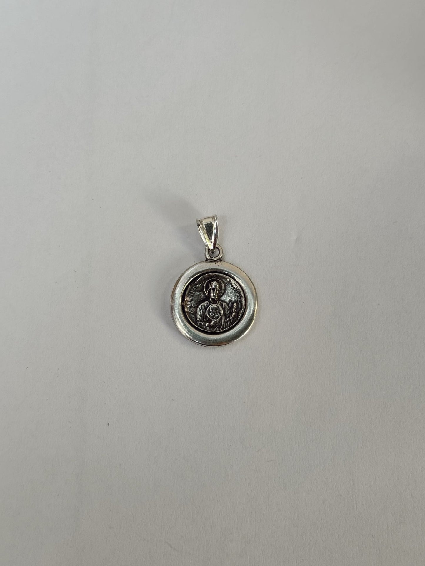 Colgante medalla san Benito giratorio plata 925 con cadena de acero de regalo