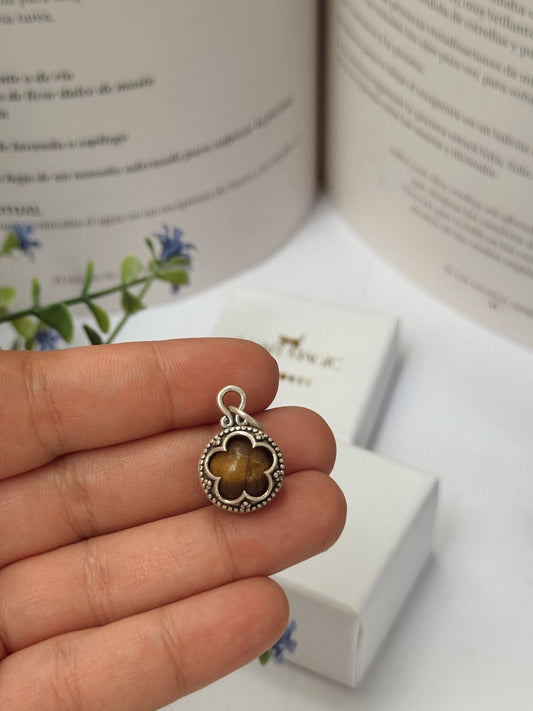 Gotland ojo de tigre grande plata ley 925