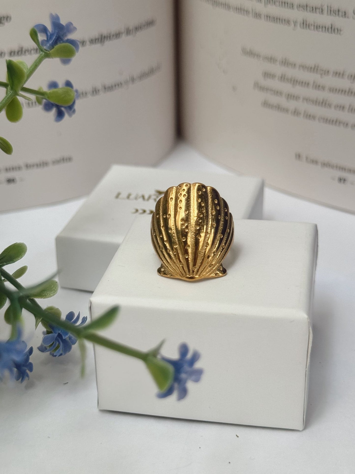 Anillo ajustable concha Marina