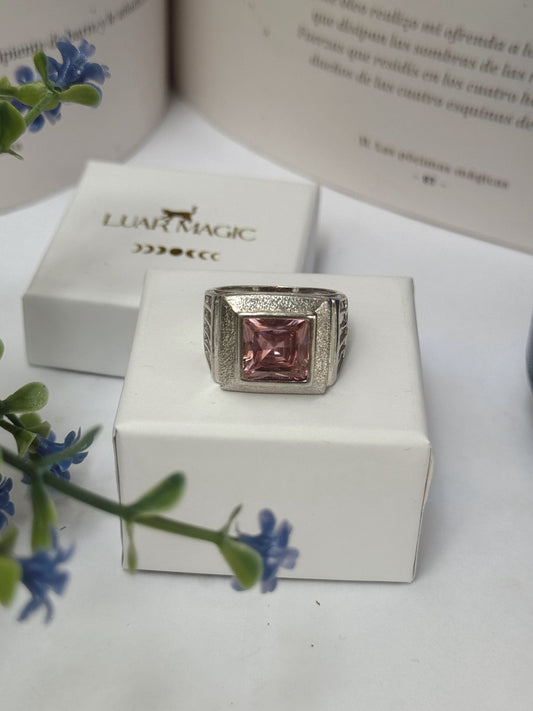 Anillo Exclusivo de Cuarzo Rosa en Plata de Ley 925 – Hecho a mano