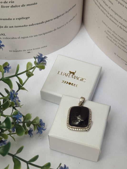 Colgante de Turmalina Negra en Plata de Ley 925