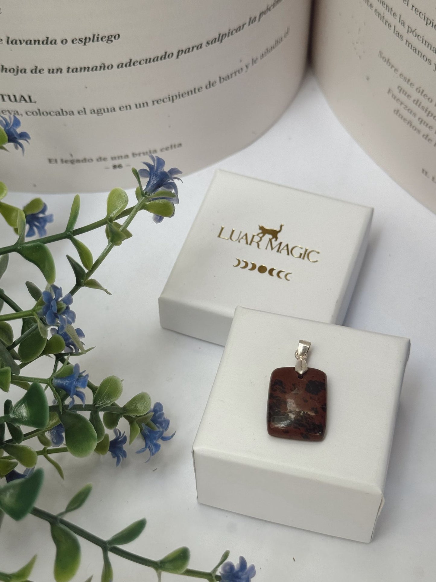 Colgante de Obsidiana Caoba en Plata de Ley 925