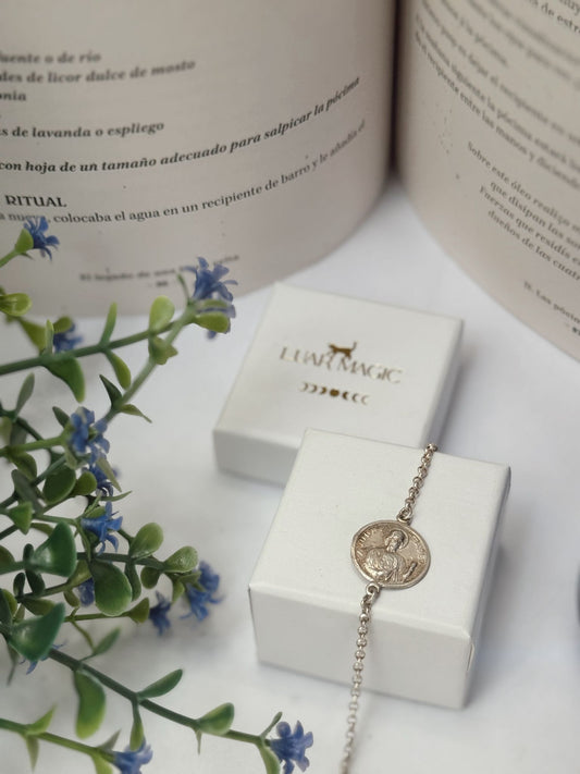 Pulsera de San Judas Tadeo en Plata de Ley 925