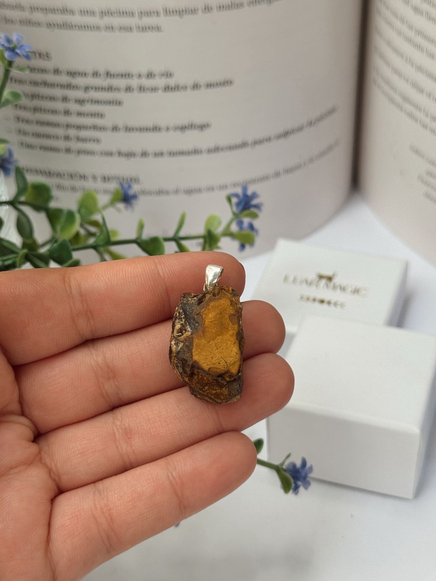 Colgante de Ojo de Tigre plata de ley 925