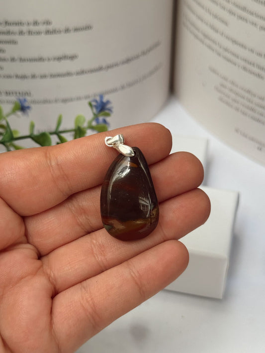 Colgante de Jaspe Sanguíneo en Plata de Ley 925
