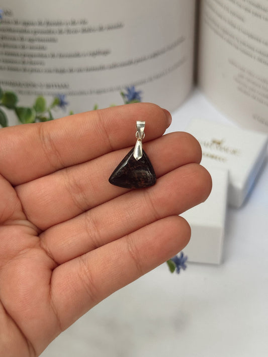 Colgante de Obsidiana Caoba en Plata de Ley 925