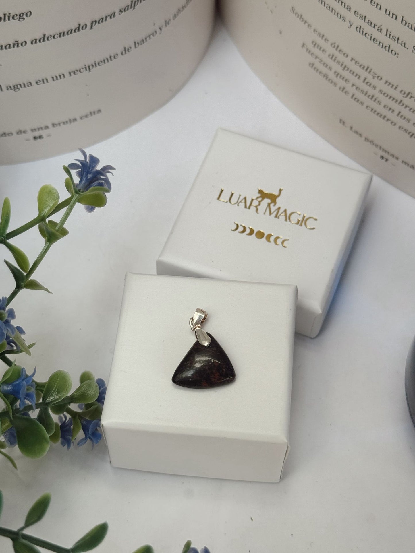 Colgante de Obsidiana Caoba en Plata de Ley 925