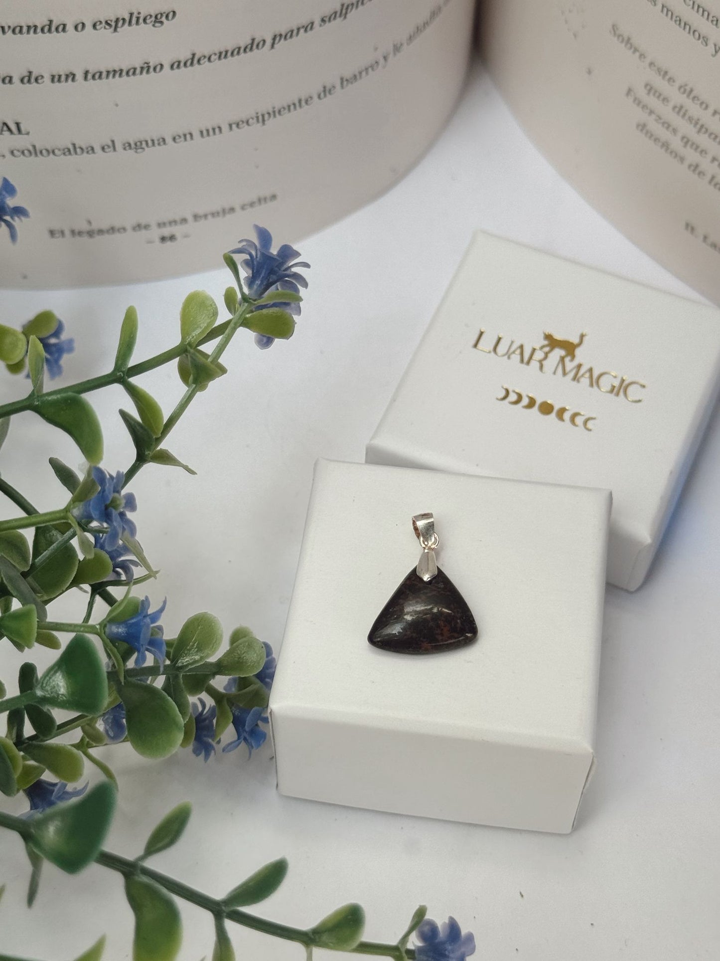 Colgante de Obsidiana Caoba en Plata de Ley 925