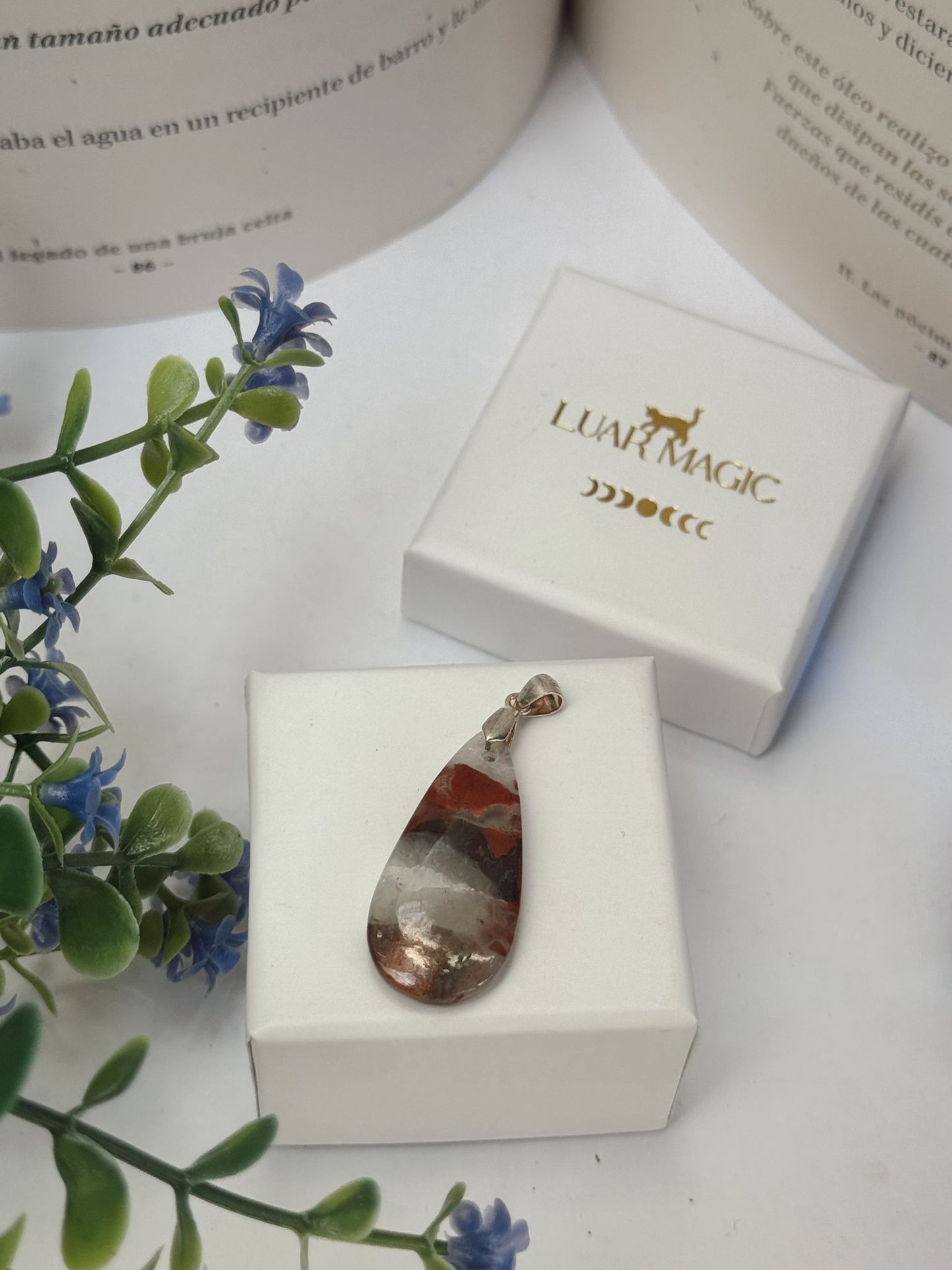 Colgante de Jaspe Rojo en Plata de Ley 925