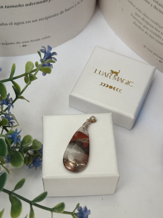 Colgante de Jaspe Rojo en Plata de Ley 925