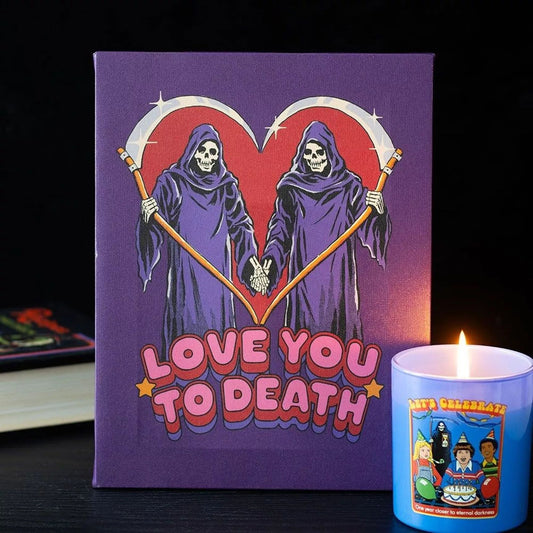 Placa de lienzo «Te amo hasta la muerte» de Steven Rhodes, 19 x 25 cm