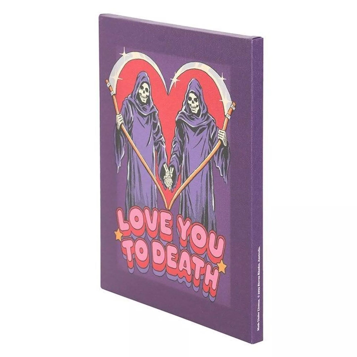Placa de lienzo «Te amo hasta la muerte» de Steven Rhodes, 19 x 25 cm
