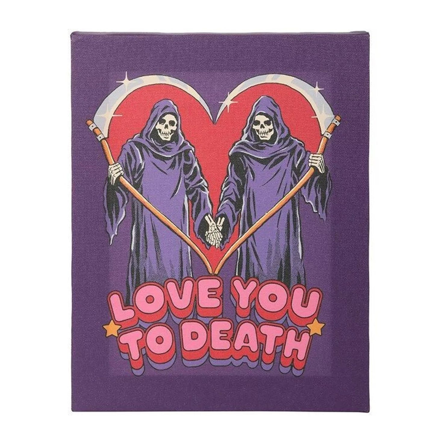 Placa de lienzo «Te amo hasta la muerte» de Steven Rhodes, 19 x 25 cm