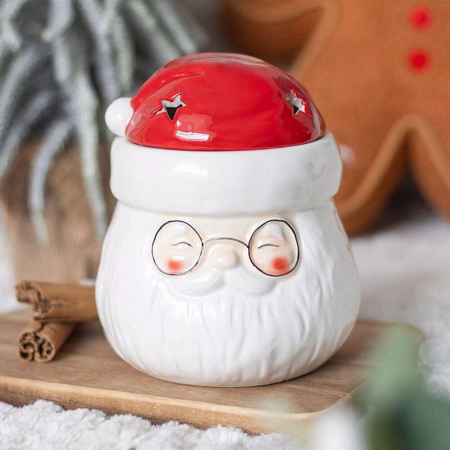 Quemador de aceite y calentador de cera con forma de Papá Noel