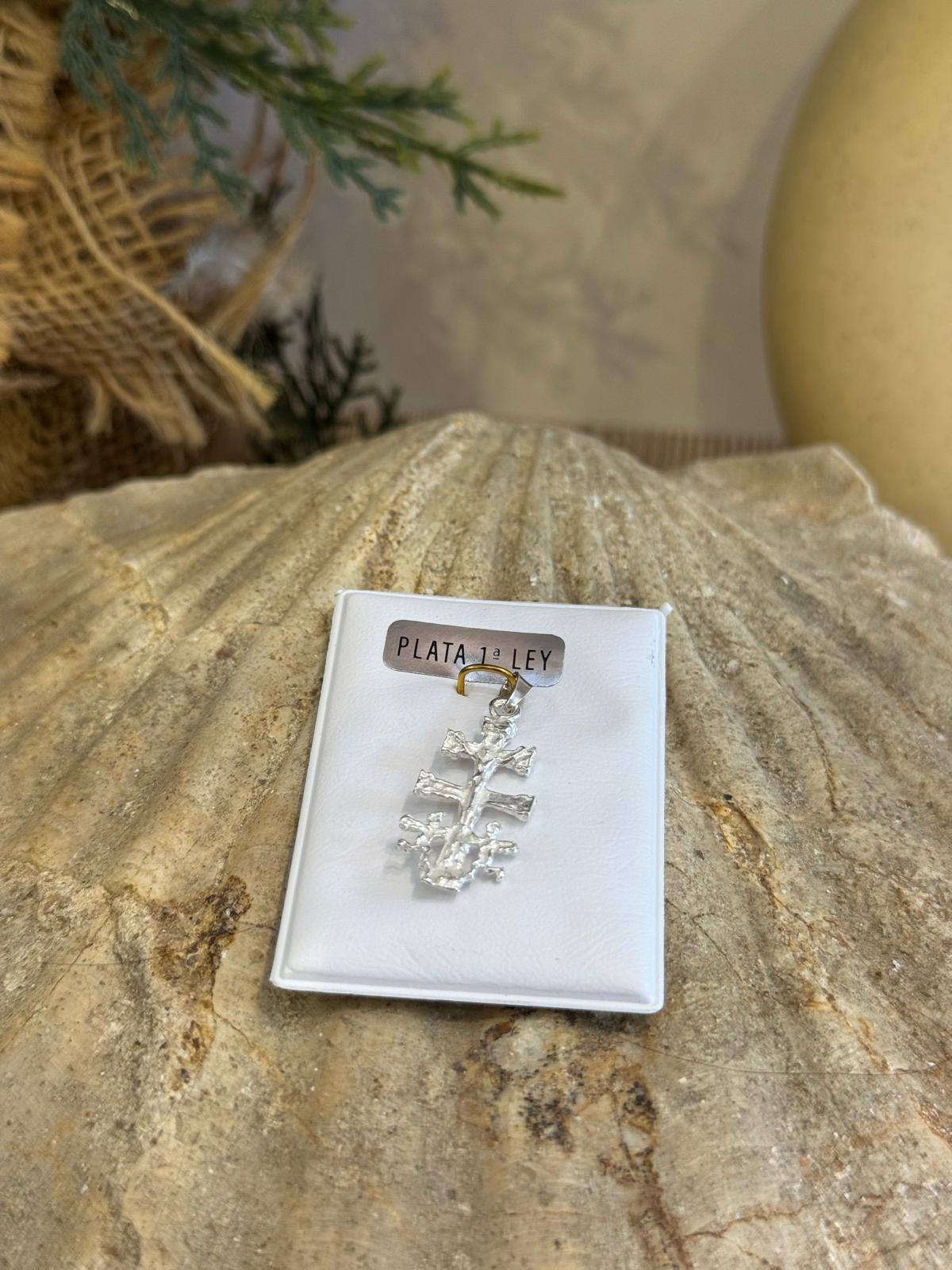 Colgante cruz de Caravaca plata 925