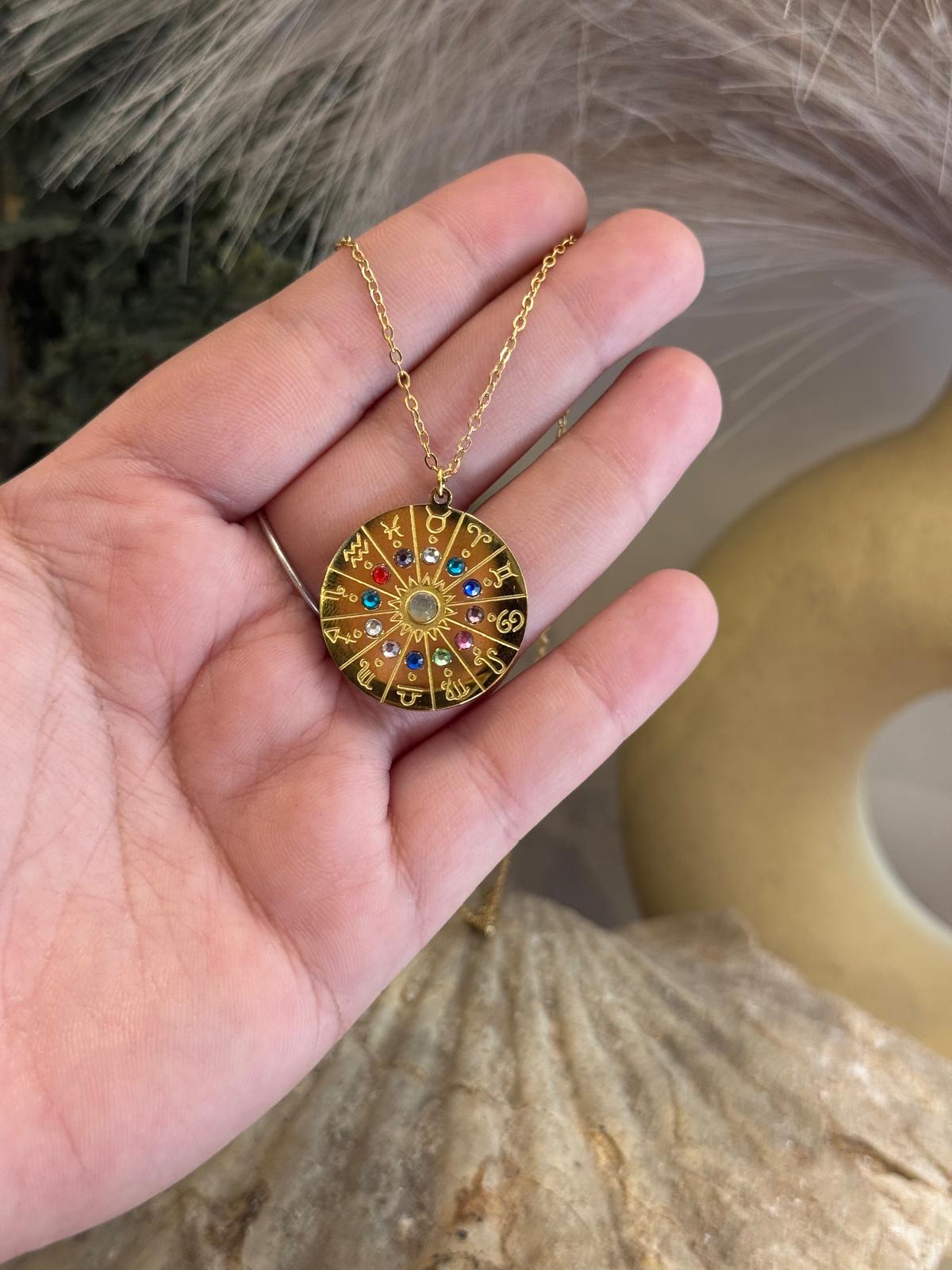 Collar zodíaco con circonitas de todos los horóscopos