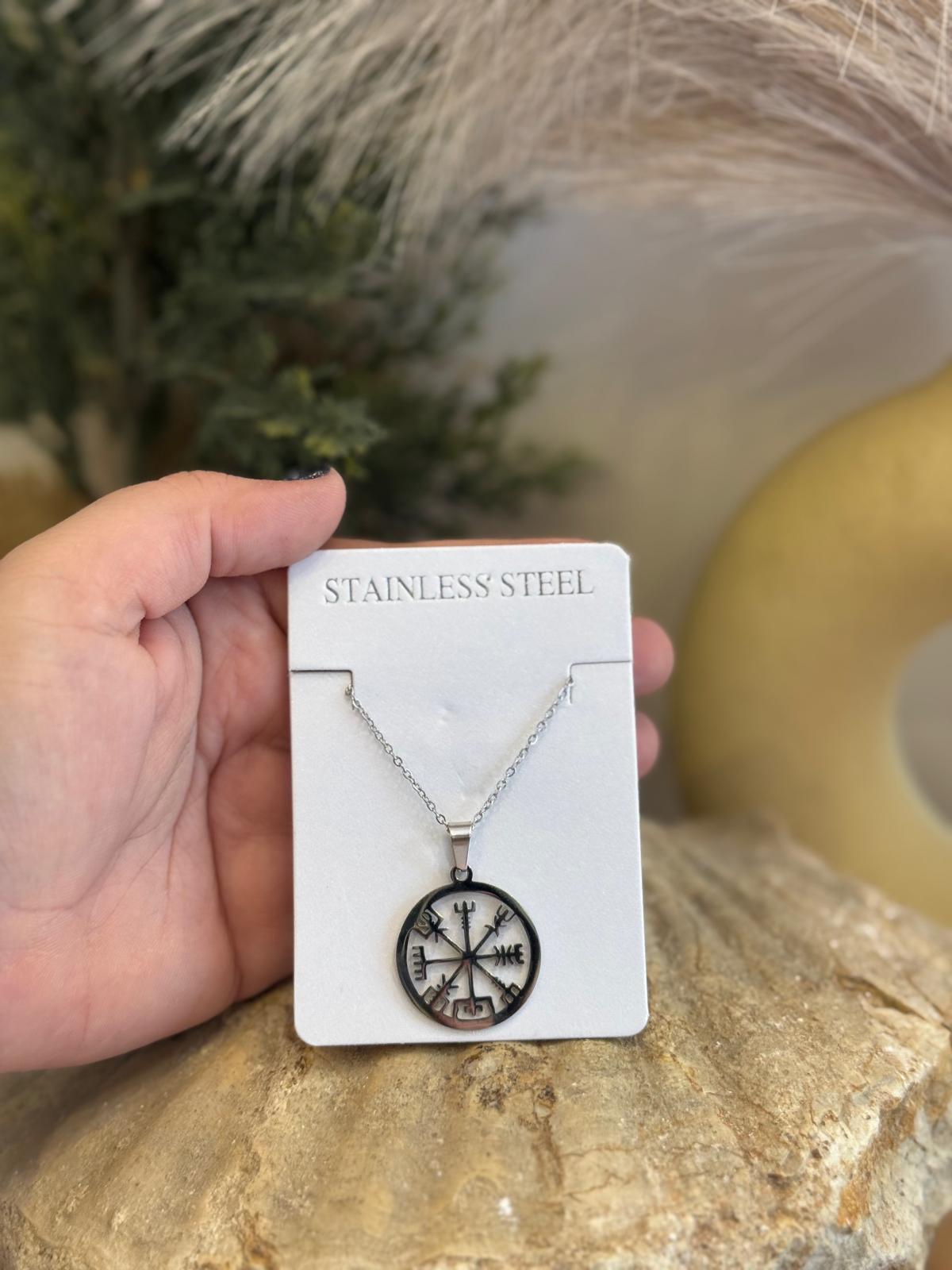 Collar Acero Vegvisir Cadena 40+5 Cms