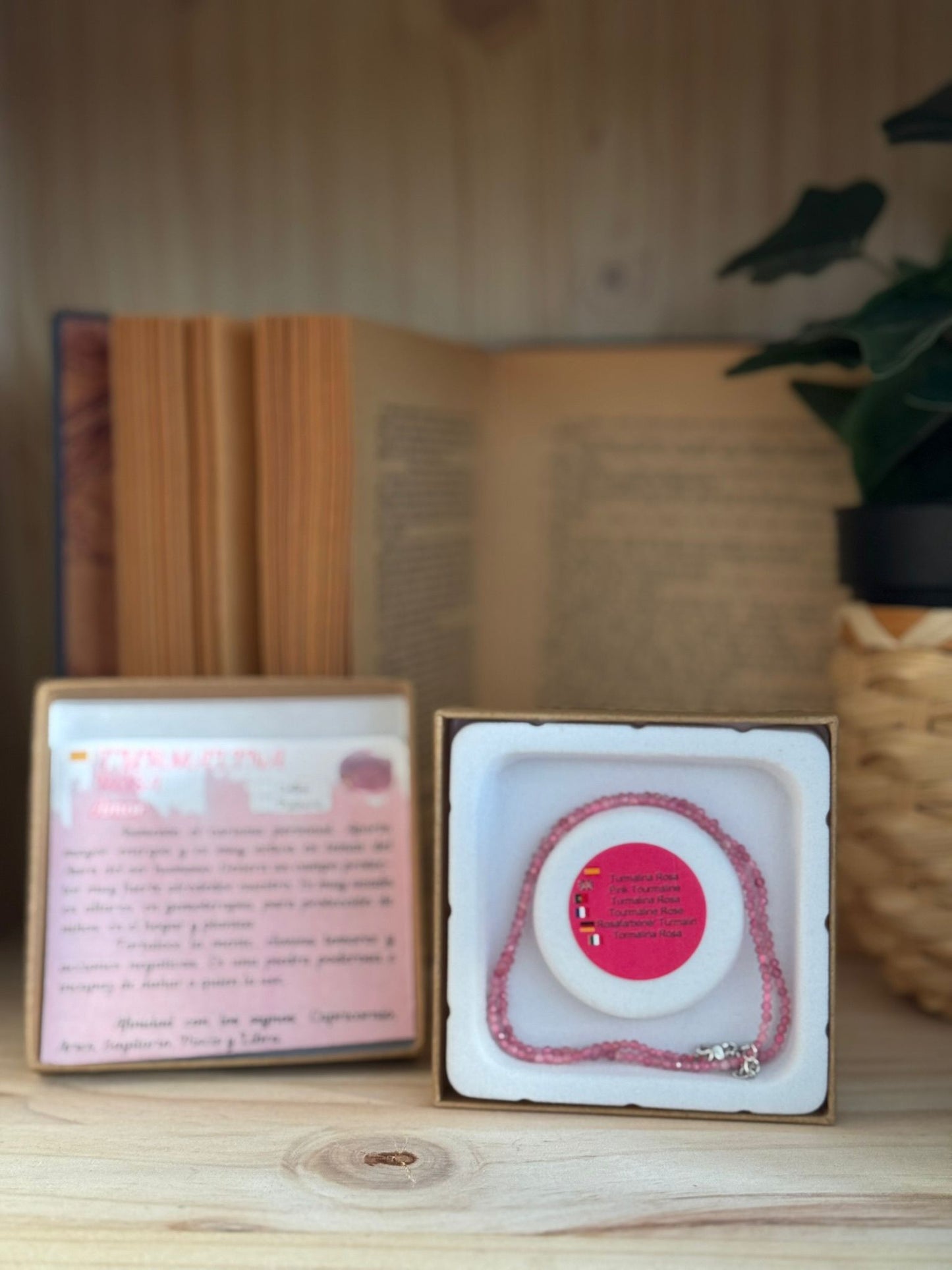 Collar y Pulsera de Turmalina Rosa