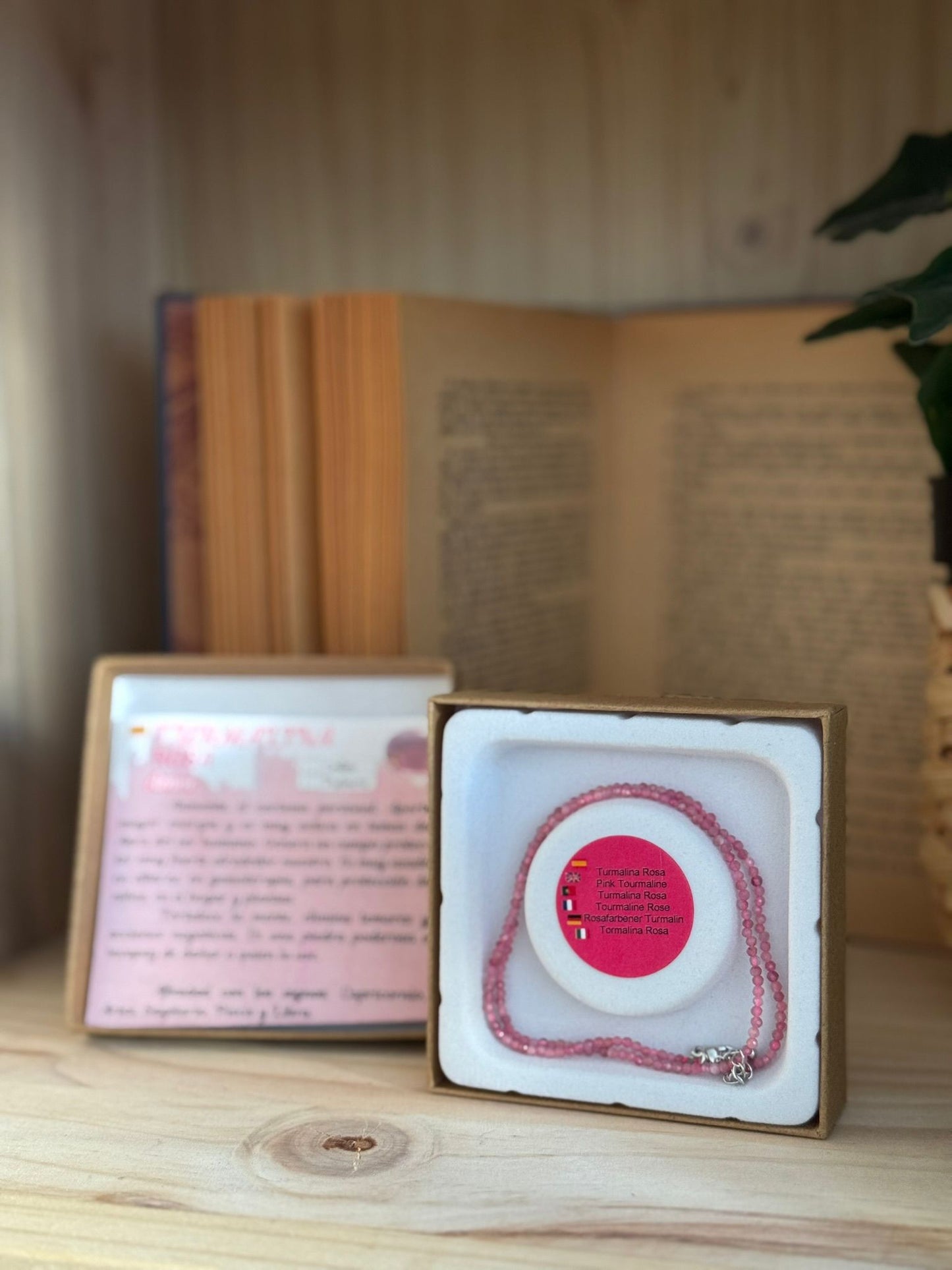Collar y Pulsera de Turmalina Rosa
