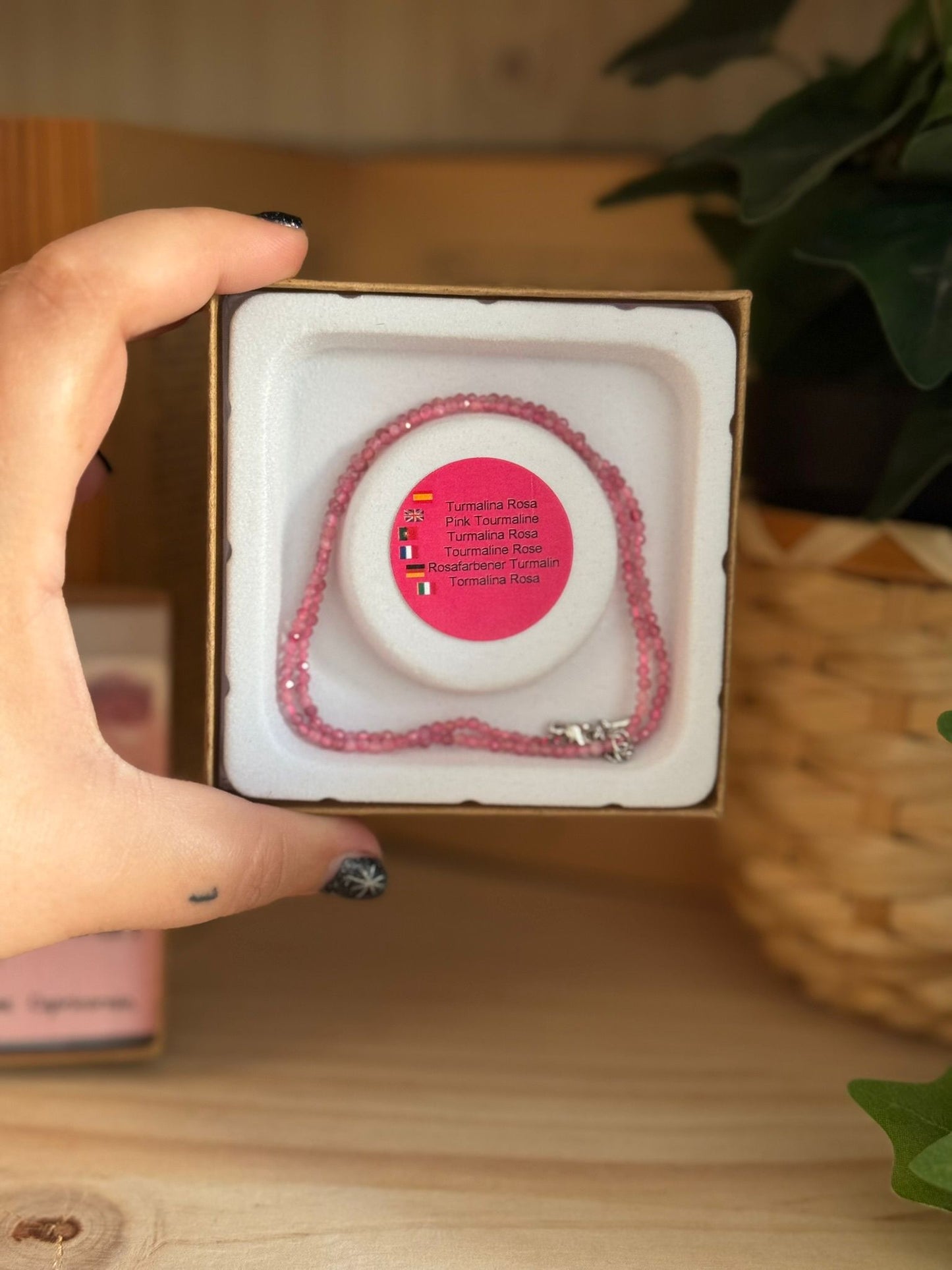 Collar y Pulsera de Turmalina Rosa