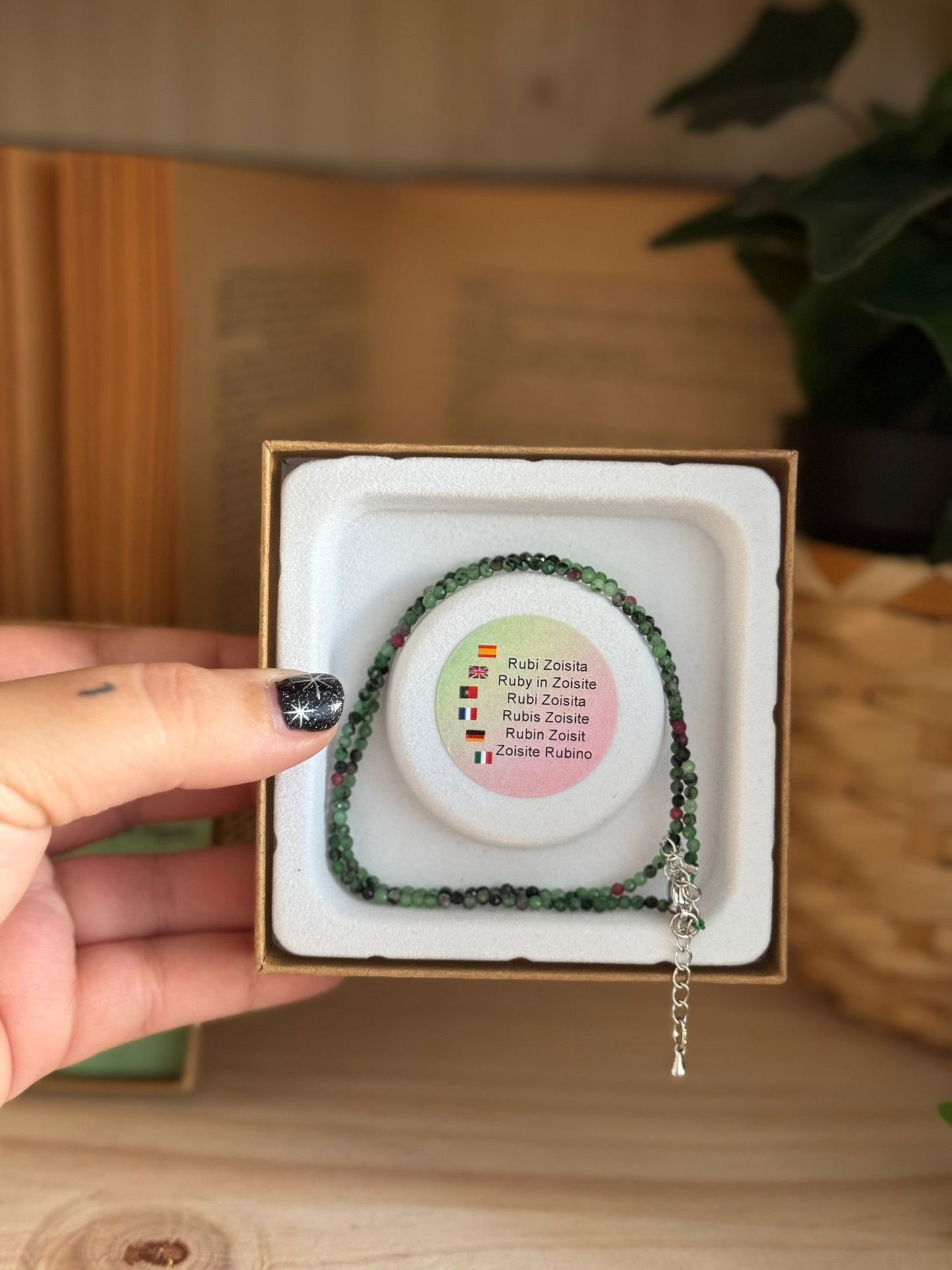 Collar y Pulsera de Rubí en Zoisita – Calidad Extra