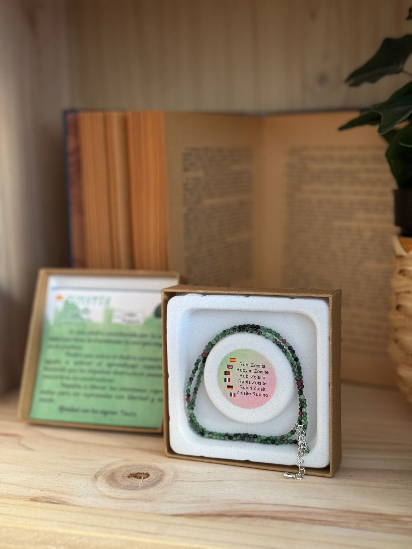 Collar y Pulsera de Rubí en Zoisita – Calidad Extra