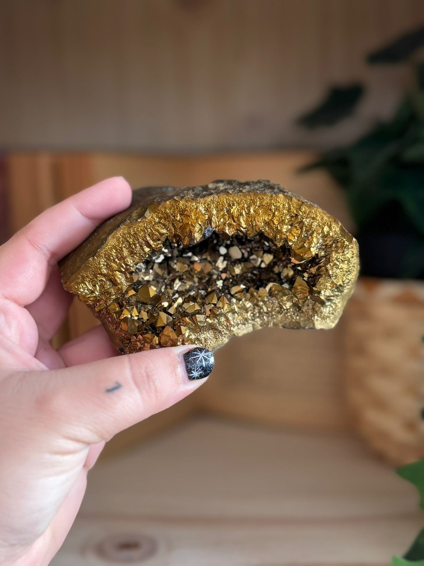 Drusa amatista oro Maxi con cueva