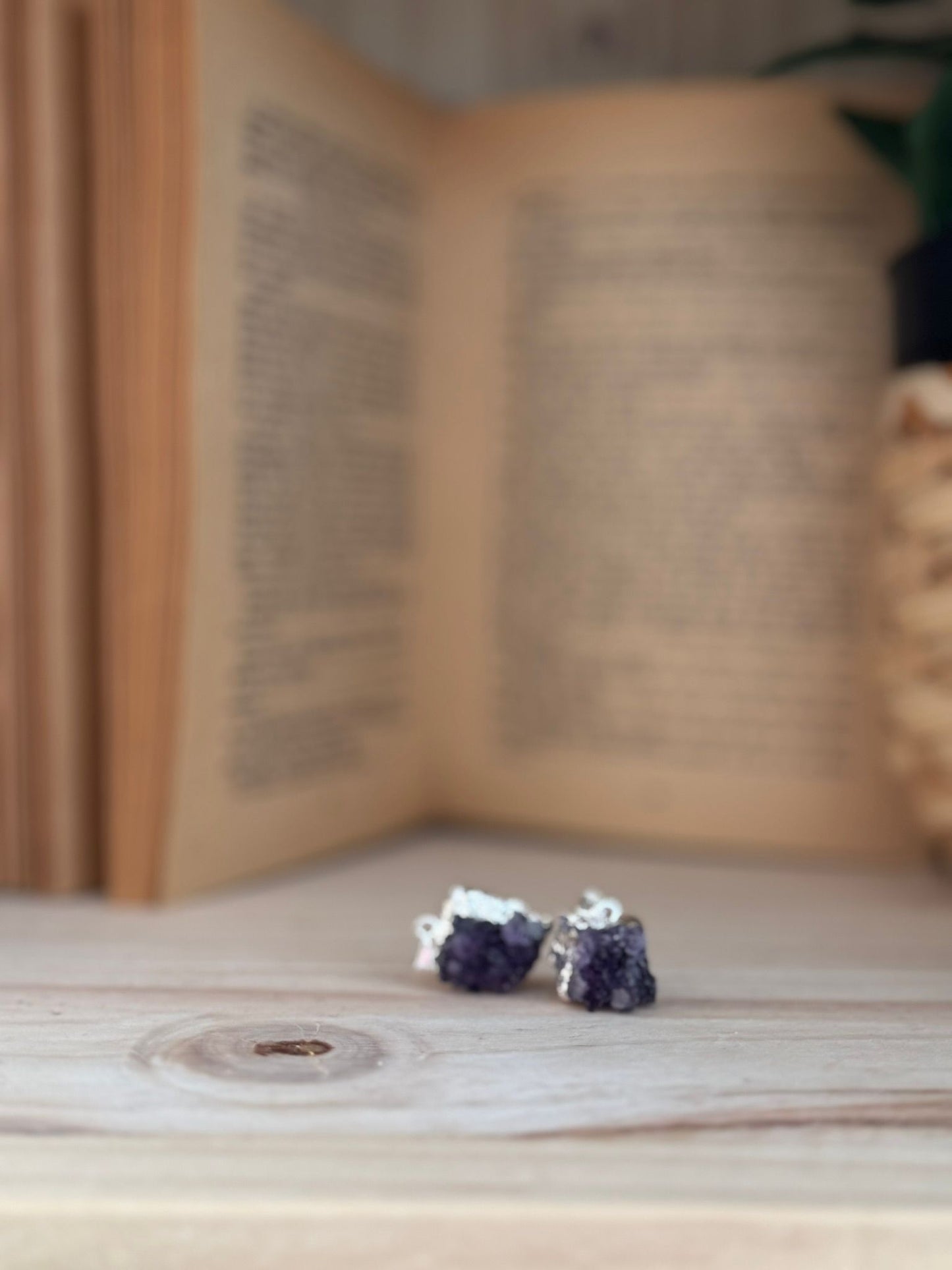 Colgante drusa de amatista baño de plata