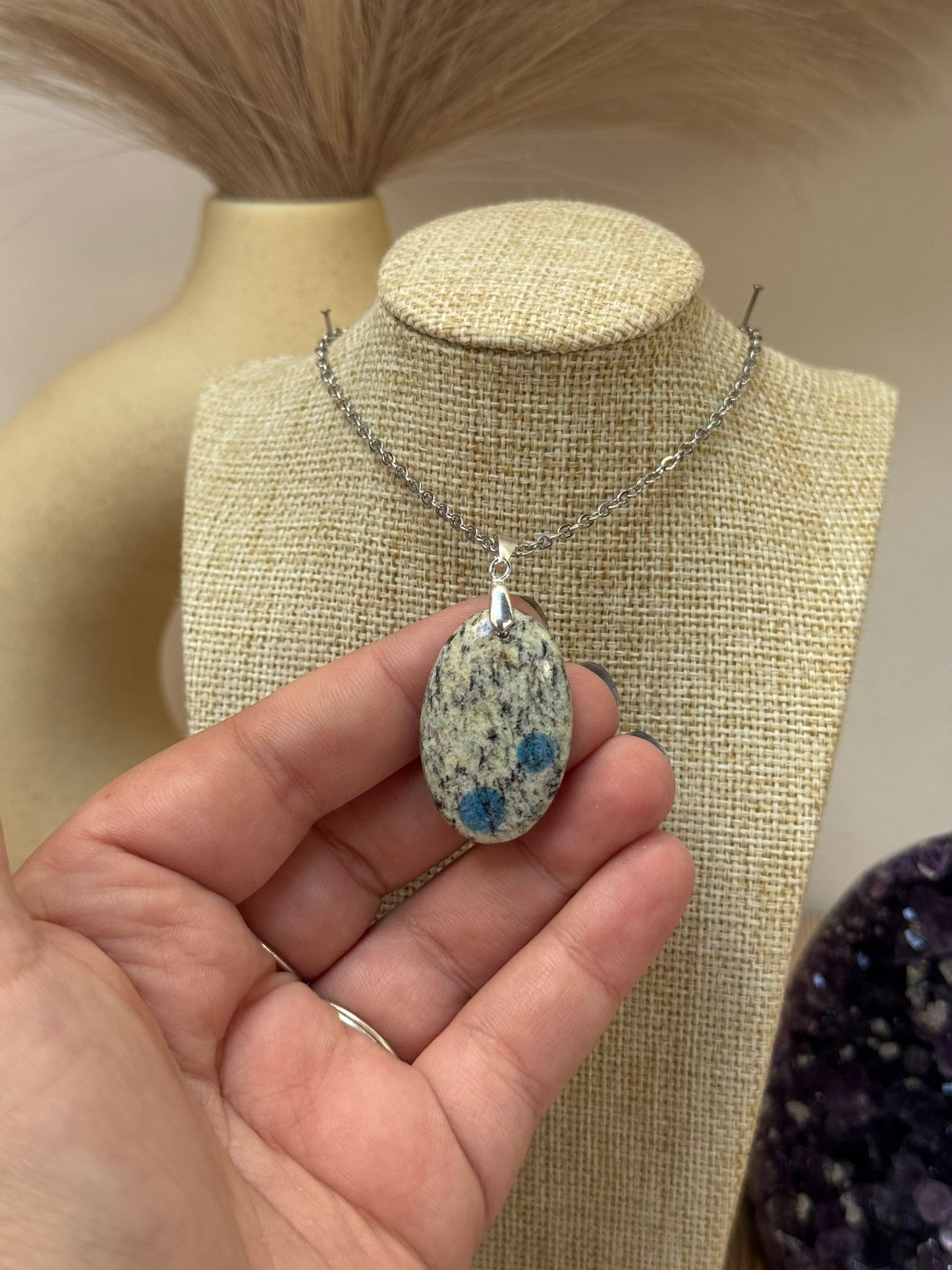 Colgante de Plata 925 con Mineral K2