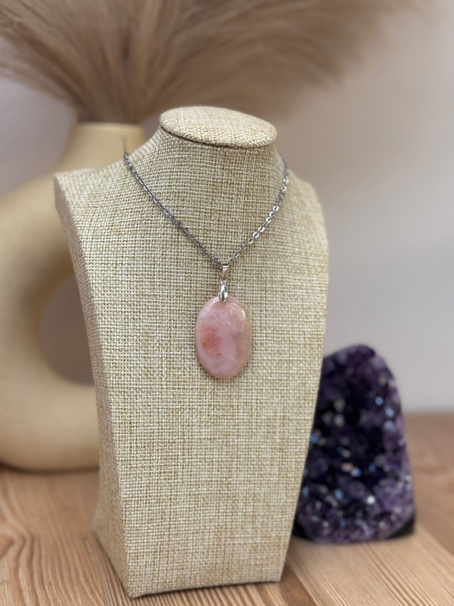 Colgante de Opalo Rosa en Plata 925