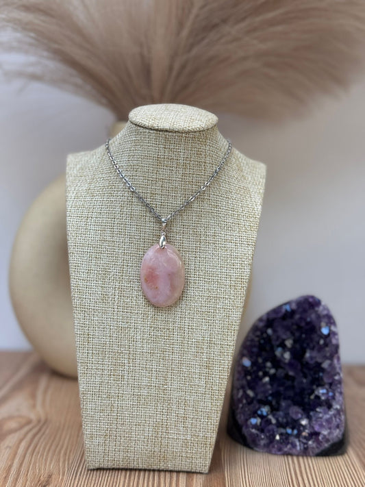 Colgante de Opalo Rosa en Plata 925