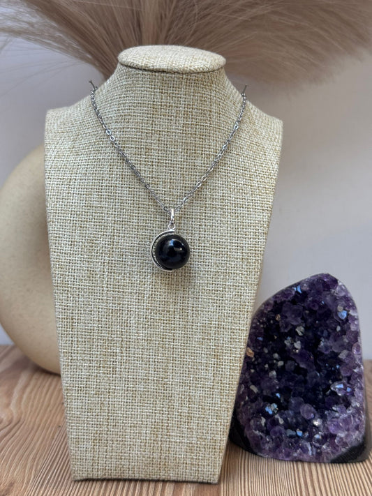 Colgante Bolita de Azabache en Plata 925